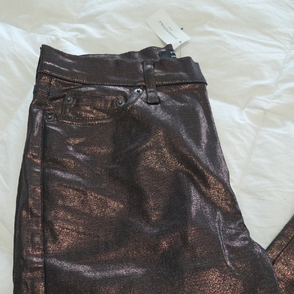 Banana Republic Straight High Rise Metallic Pants - Picture 3 of 10